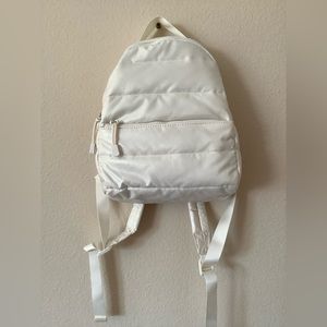 Like New White Quilted Backpack stylish soft material design medium size